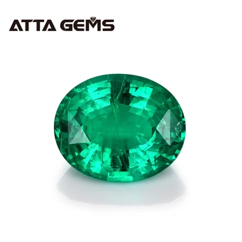 

Columbian Emerald Loose Gemstone Oval Faced Cut Jewelry Design Oval 8mm*10mm 2 Carats Hydrothermal Emerald Jewelry Stone