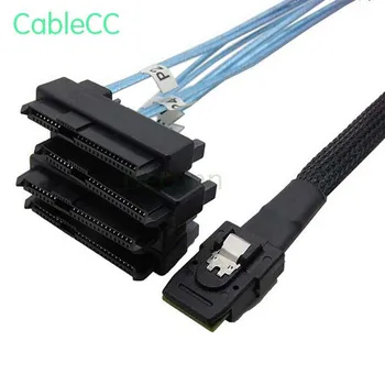

Internal 36 Pin Mini SAS SFF-8087 Host to 4 SFF-8482 Target SAS Hard Disk and SATA Power Cable 100cm