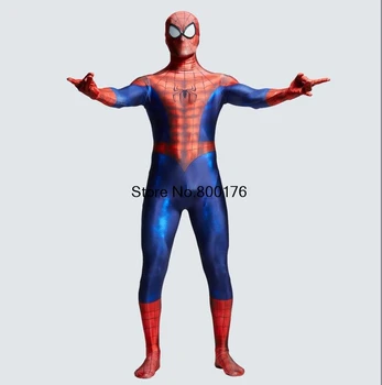 

Hot Sale !! Costume 3D Print Cosplay Zentai Suit Spandex Male Comic Spider-man Super hero Costume for adults