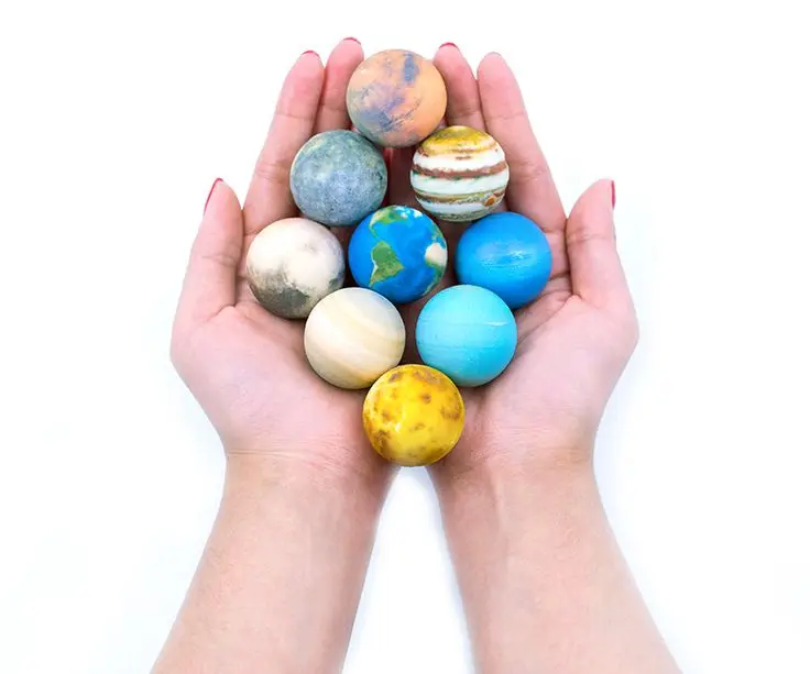 

pvc figure Decoration model toy Simulation 3D Solar System Planet Model Planet Earth Jupiter Pluto Hand Set 9pcs/set