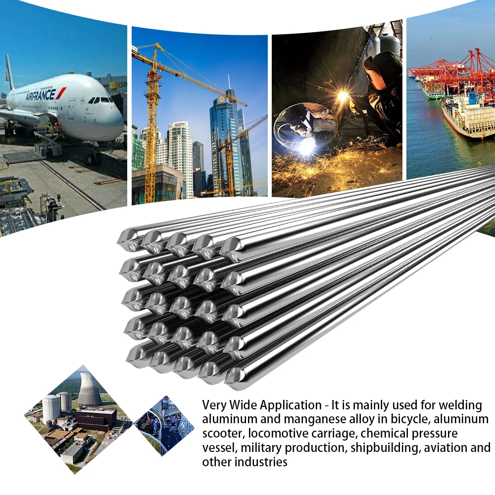 10pcs 2mm 50cm Low Temperature Aluminum Solder Rod Welding Wire Flux