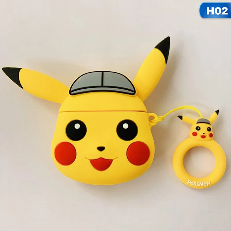 Pokemon Pikachu беспроводные bluetooth наушники чехол для Apple AirPods силиконовые наушники Чехлы для Airpods2 защитный чехол - Цвет: H02
