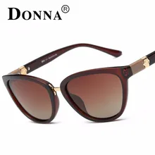 Donna Women Fashion Sunglasses Cat Eye Cateye Polarized Oversize Brand Designer Sun glasses Coating Mirror oculos gafas