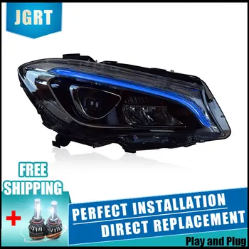 

2PCS LED Headlights For Benz CLA 2017-2018 Car Led Lights Double Xenon Lens Car Accessories Daytime Running Lights Fog Light