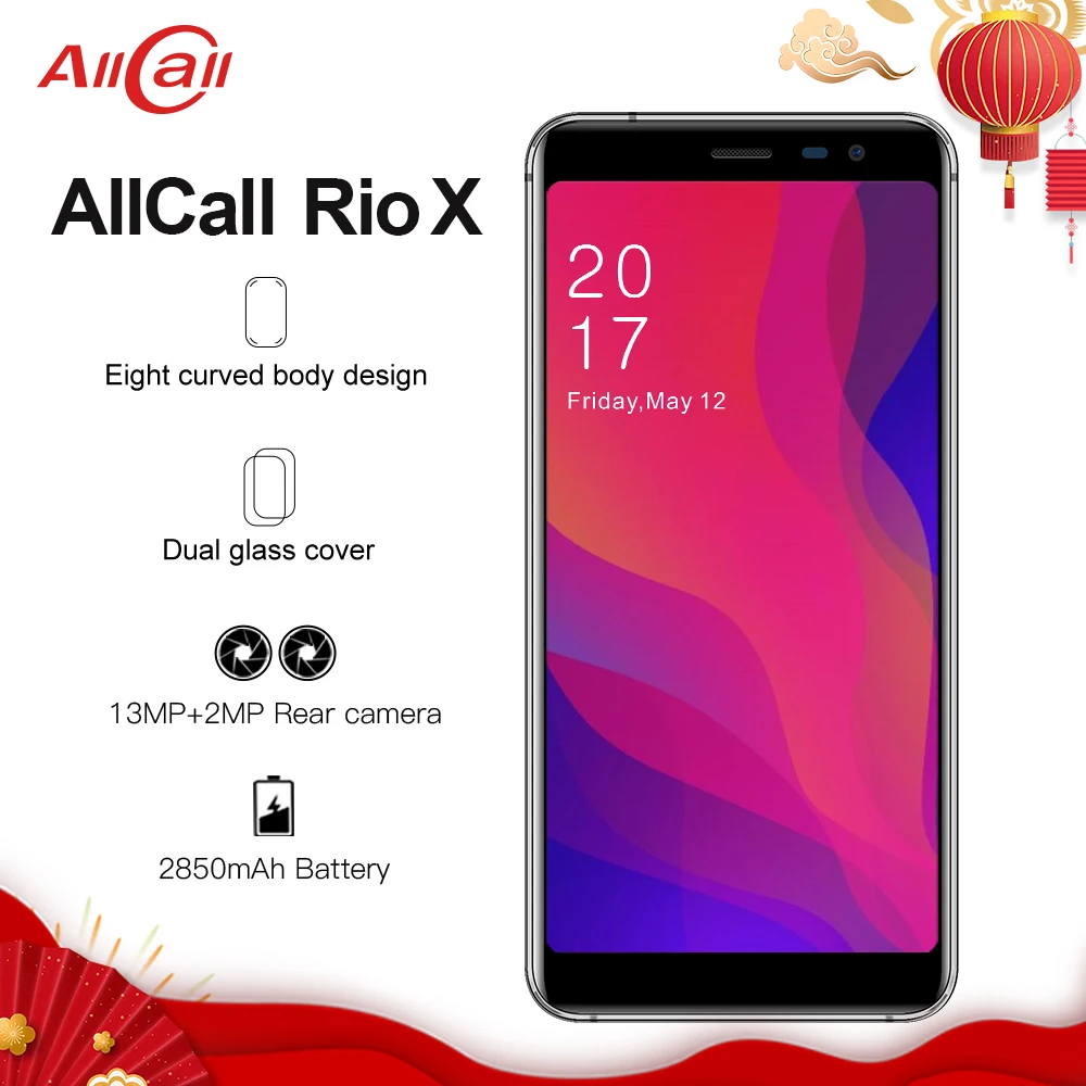 Allcall Rio X MTK6580 Quad Core 1GB 8GB Android 8.1 18:9 5.5 Inch Camera 13MP+2MP 2850mAh 3G Smartphone