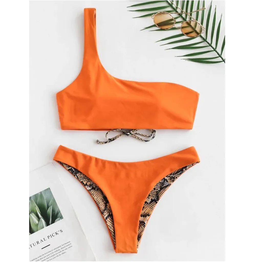 HTB1oAEkV3HqK1RjSZFEq6AGMXXaW Swimwear 2019 Snake Women's Two Piece Print Sexy Split Swimsuit Bikini Swimsuit Beachwear Banador