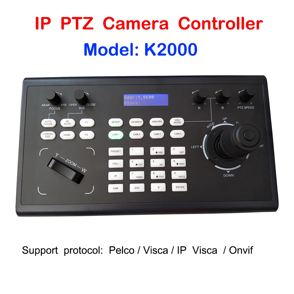 PelcoD Visca Onvif 4D Joystick IP PTZ Keyboard Controller RS485 RS232 RS422 for Vmix / Broadcasting System