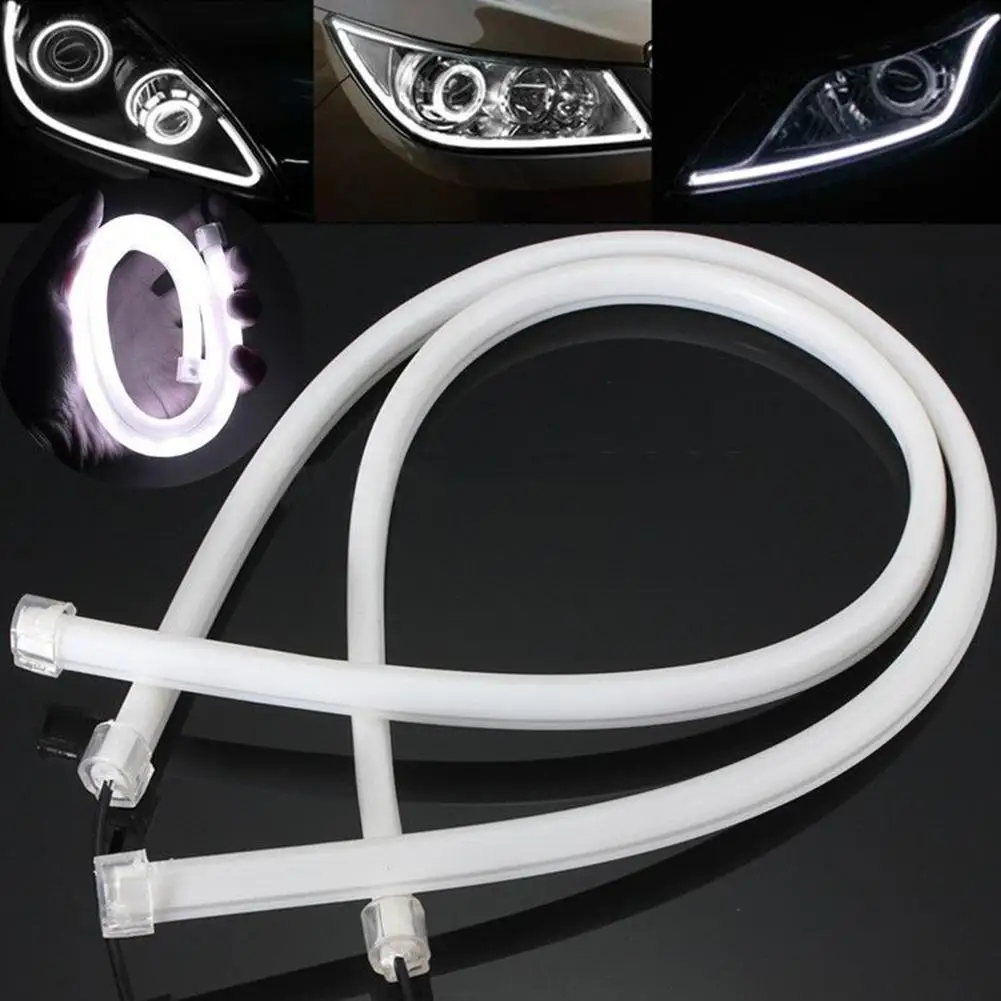 

2Pcs LED Car Light DRL Daytime Running Lamp Flexible Soft Tube Strip Light Decoration