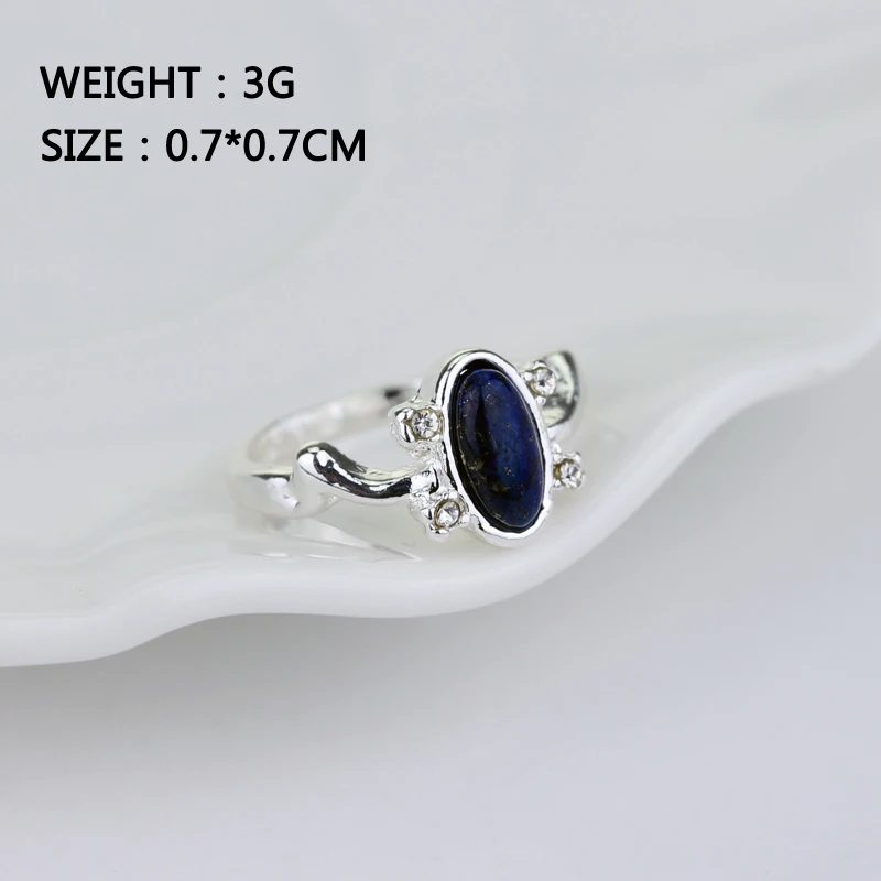 1 pc The Vampire Diaries Rings Elena Gilbert Daylight Rings Vintage Crystal Ring With Blue Lapis Fashion Movies Jewelry Cosplay