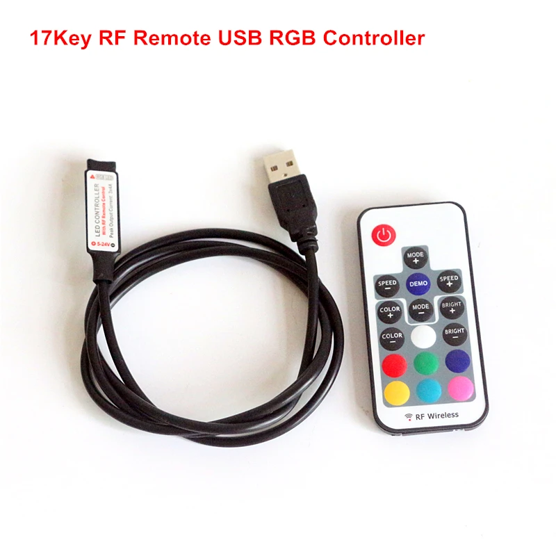 5 В USB RGB светодиодный контроллер Диммер RF беспроводной мини пульт дистанционного управления для 3528 5050 WS2812B RGB светодиодный ленточный светильник 5-24 В