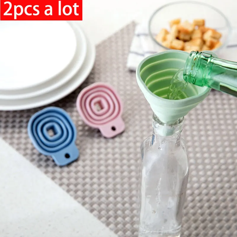 

vanzlife Multi-purpose square small telescopic cone funnel Kitchen liquid dispenser household food grade baking tool