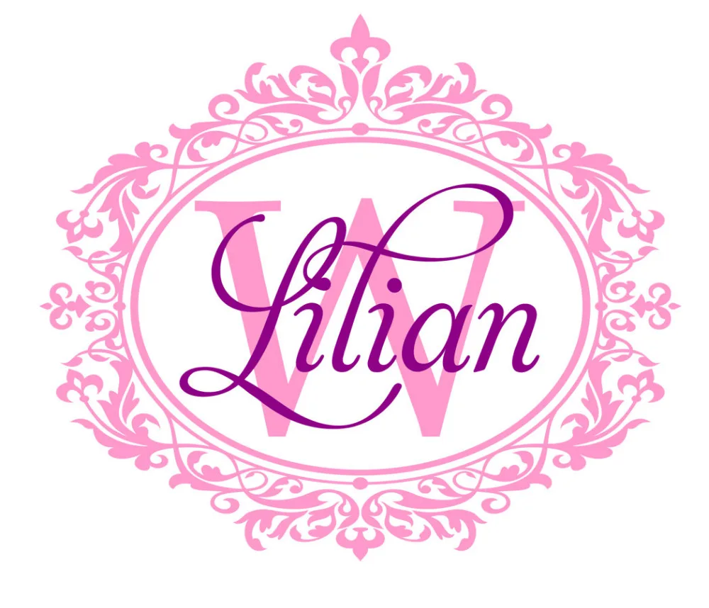 

Artistic Design Stickers Wallpaper Personalized Nursery Name Wall Decals Damask Frame Vinyl Monogram Decal For Bedroom ZA276