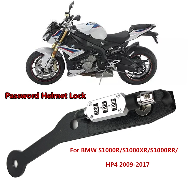 Для BMW S1000R S1000XR S1000RR HP4 2009- замок для мотоциклетного шлема пароль крепежный крючок черная сторона Противоугонная безопасность S1000 XR