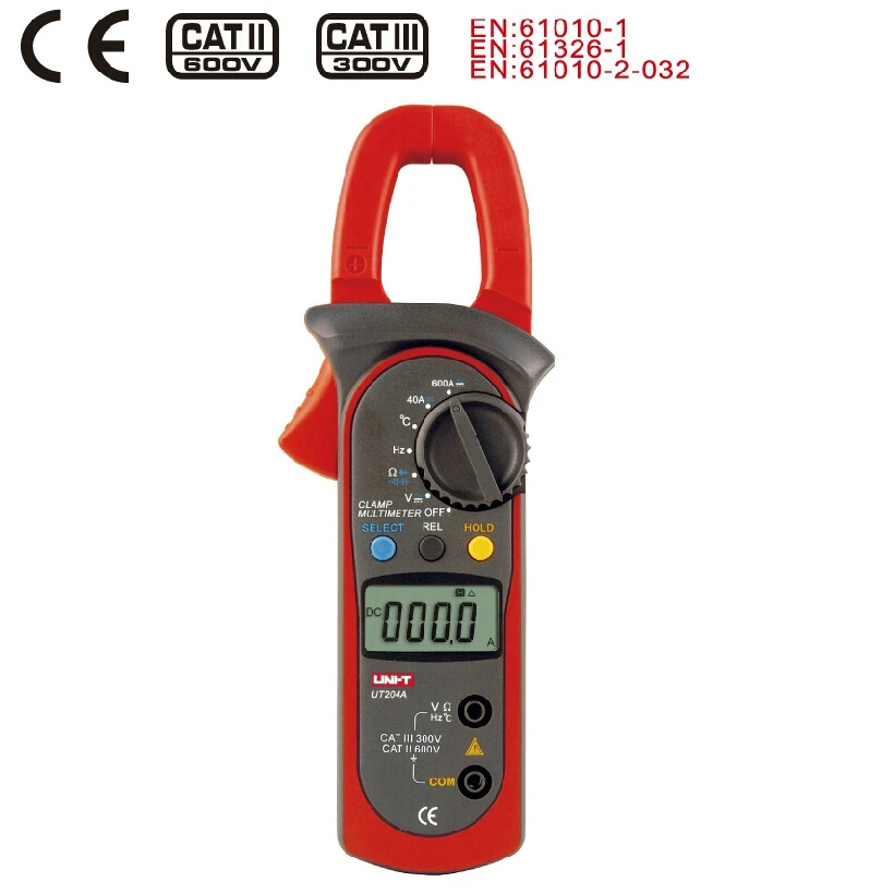 

Digital Clamp Meter UNI-T UT204A Current Clamp AC/DC Current Voltage Capacitor Resistance Tester Amper Voltmeter