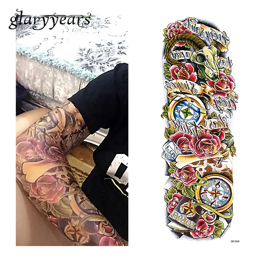 1 Pièce Temporaire Tatouage Autocollant Transfert Deau Rose