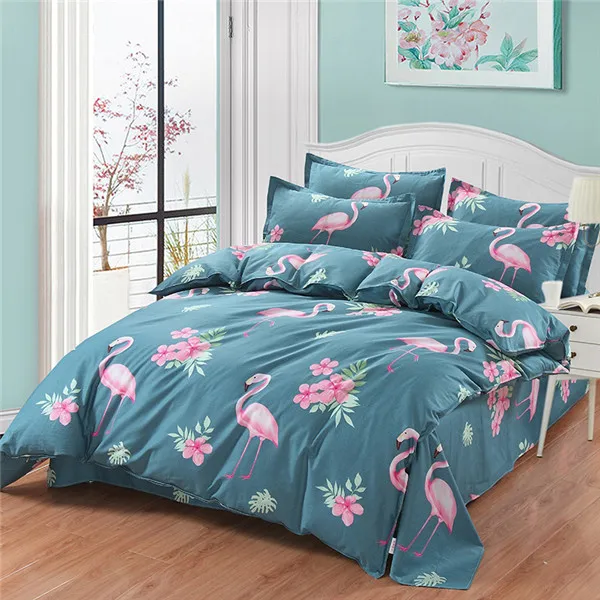 Модный стильный комплект постельного белья с принтом фламинго, Комплект постельного белья из хлопка, пододеяльник, наволочка, постельное белье - Цвет: style1