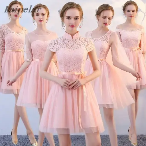 

Laipelar Cheap Long Chiffon Blush Pink Dresses 2018 A-Line Vestido De Festa De Casamen Formal Party Dresses