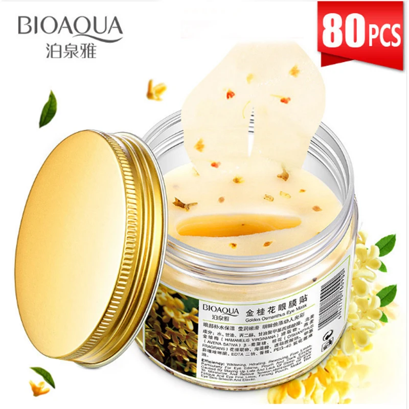 Золотая маска для глаз BIOAQUA Osmanthus 80 шт. увлажняющая сна удаления темных кругов