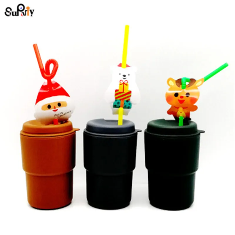 120pcs Santa Claus Straws Christmas Party Paper Festive for Kids Reindeer Tableware Father | Дом и сад