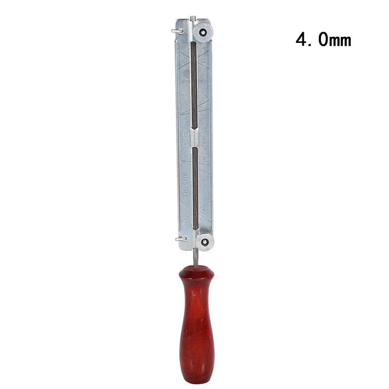 1 шт. Серебристая + красная пилка для цепной пилы с держателем заточки деревянным 4