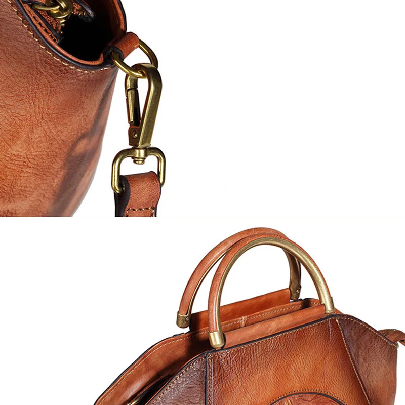 AETOO Vintage head-layer cowhide shell bag, one-shoulder hand-held stiletto bag, leather casual women's bag