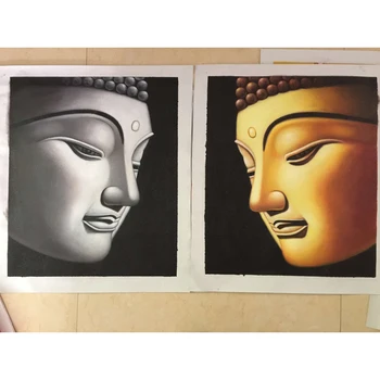 

buddha wall art portrait art painting 100% hand painted canvas oil buddha statue paintings cuadros decoracion religion 2 pieces