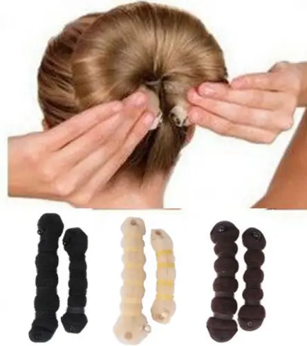 

2Pair/set(2 large 2 small) Magic Style DIY Tool Updo Bun Maker Hair Styling Tool Make up Magic Donut Shaper Hairdo women girl