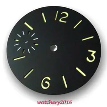 Новинка 36,3 мм Parnis с черным циферблатом светящиеся маркеры подходят для 6497 мужские часы