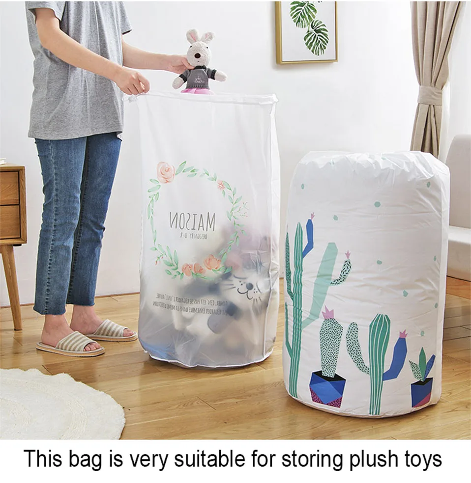 Large Organizer Storage Bag Clothes Packaging Toy Packing Bag Quilt Closet Clothing Storage Bags For Pillow Blanket Bedding (2-1) (2)