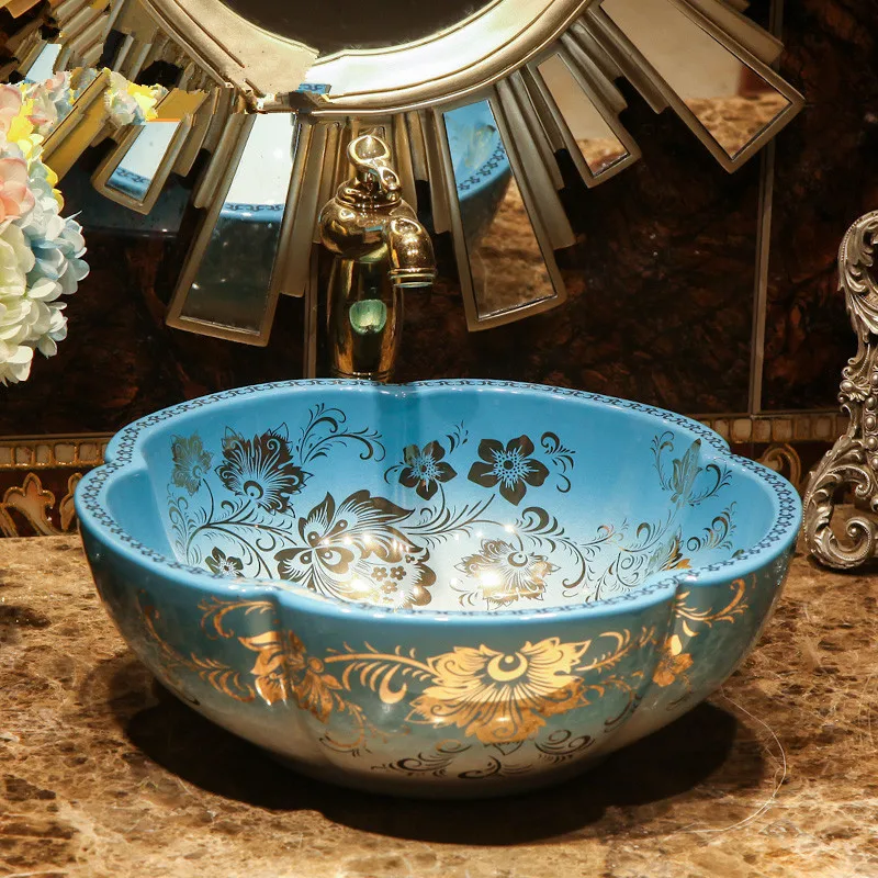 Porcelain Cloakroom Wash Basin Lavabo Counter top Sink Vessel Bathroom