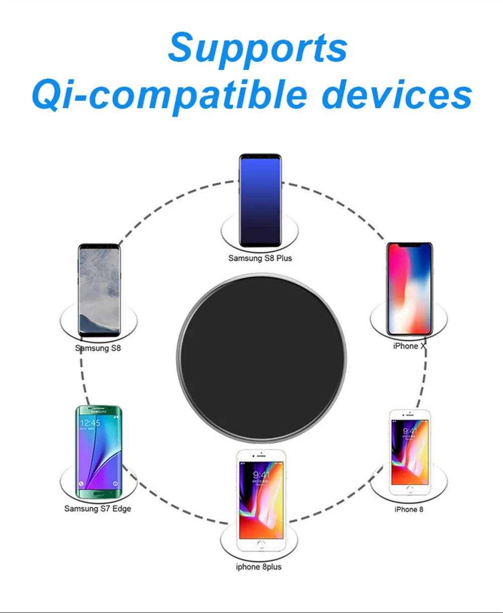 SMORSS стандарт Qi QC3.0 беспроводное быстрое зарядное устройство 5 Вт 10 Вт высококачественная металлическая стеклянная Беспроводная зарядная подставка для iphone samsung LG Phone