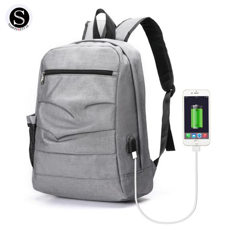 

Senkey Style Men Backpack USB Charging Designer Laptop Backpack Women Fashion Travel College Student School Bags For Teenagers