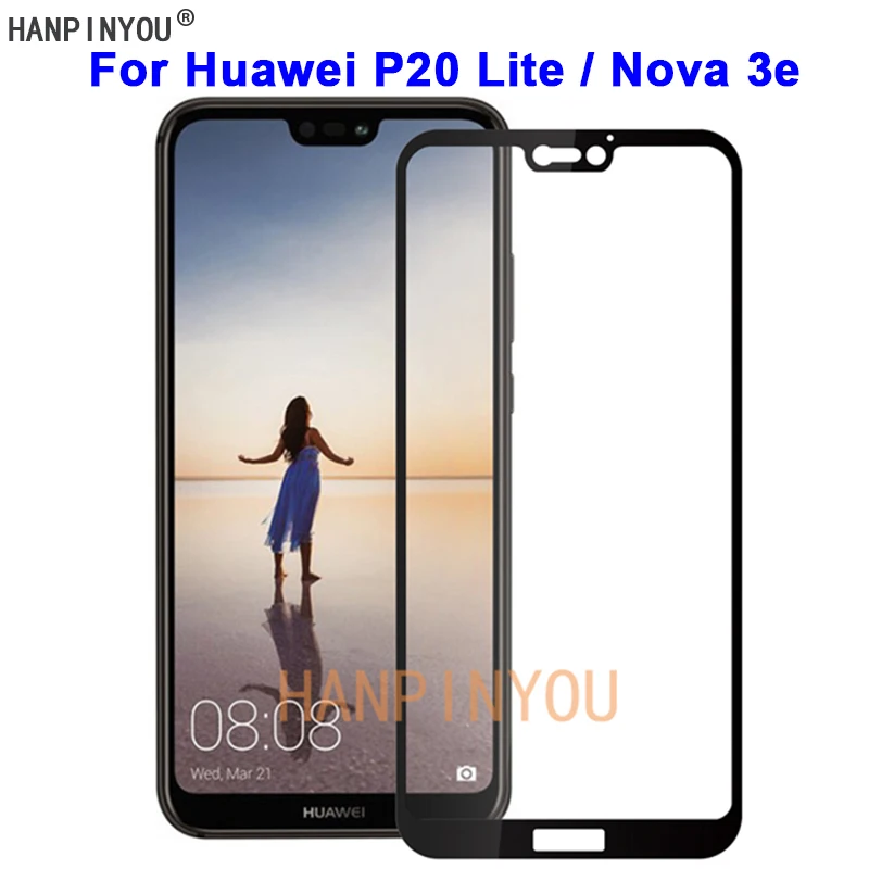 Для Huawei P20 Lite / Nova 3e 5 84 &quotновая твердость 9H 2.5D полное покрытие закаленное стекло
