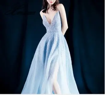 

Dress summer 2020 new V-neck banquet dress noble elegant party dress