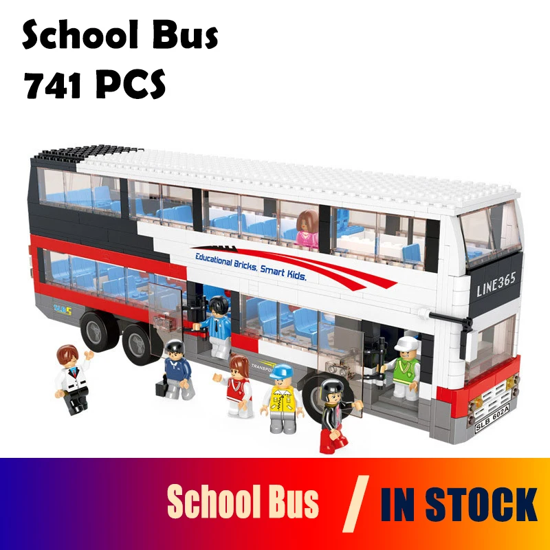 

Models building toy 0335 Decker Bus School Bus Blocks 741pcs Building Blocks compatible with lego city toys & hobbies