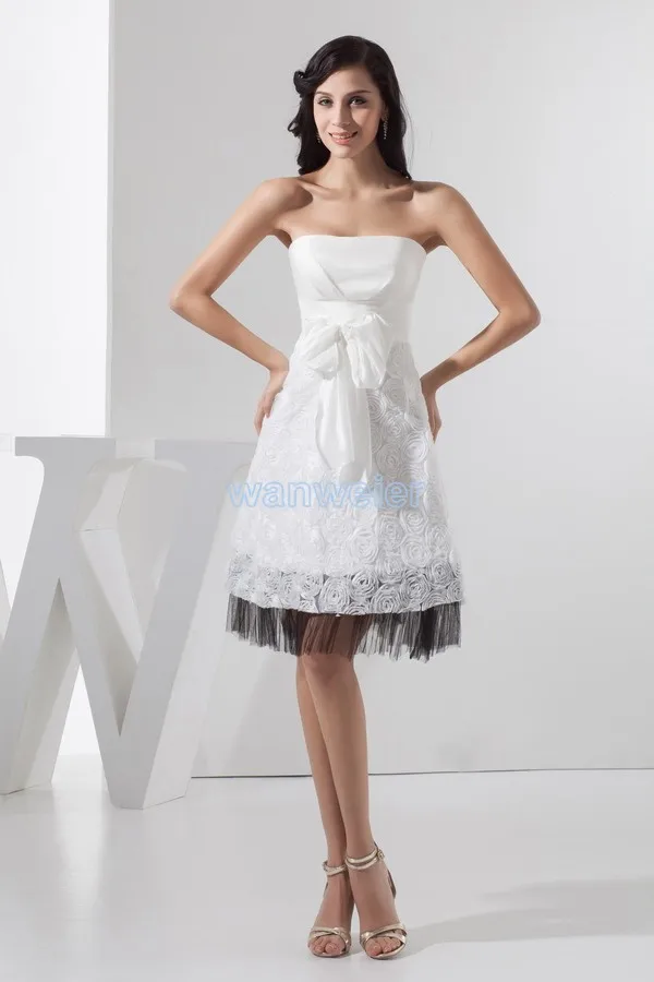 

free shipping 2013 new design hot seller formal princess custommade size/color short brides maid dress white Bridesmaid Dresses