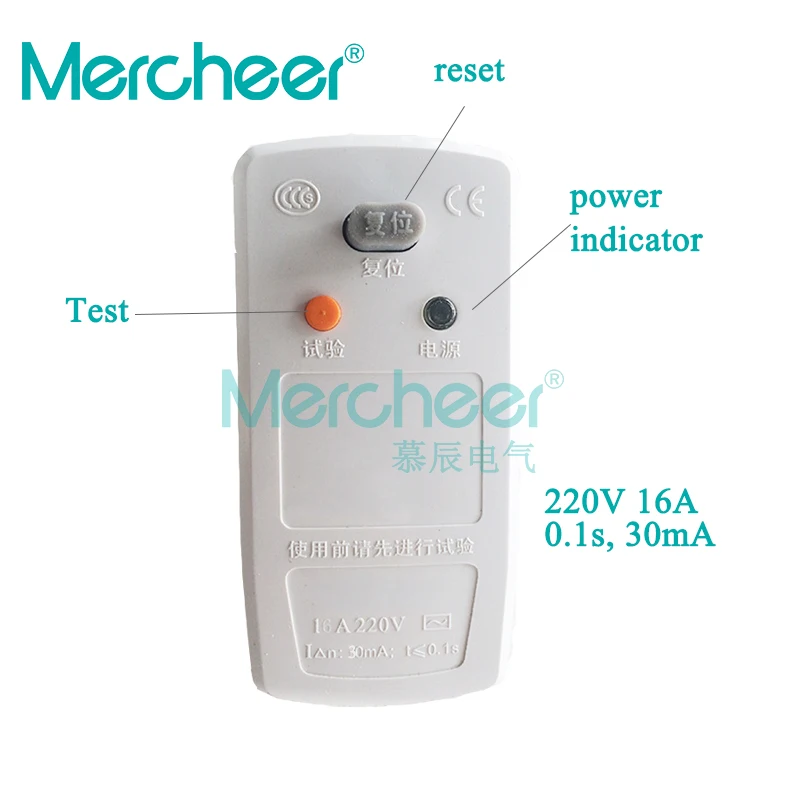 

16A 30mA 220-240V 3 Pins Plug GFCI Leakage Protection Safety RCD Socket Adaptor Home