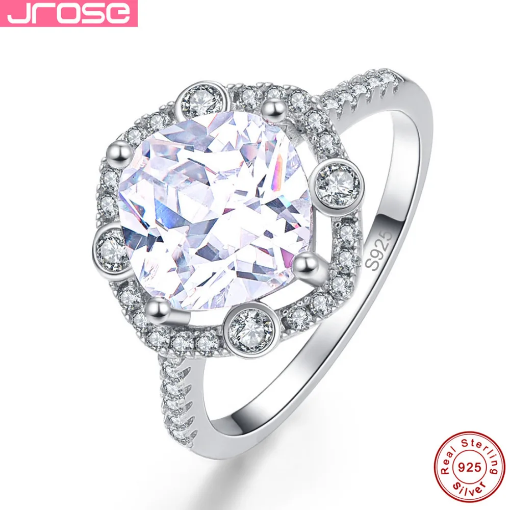 

Jrose Round 1.33ct Wedding Ring White Authentic 925 Sterling Silver Ring Engagement Jewelery Dance Rings wholesale