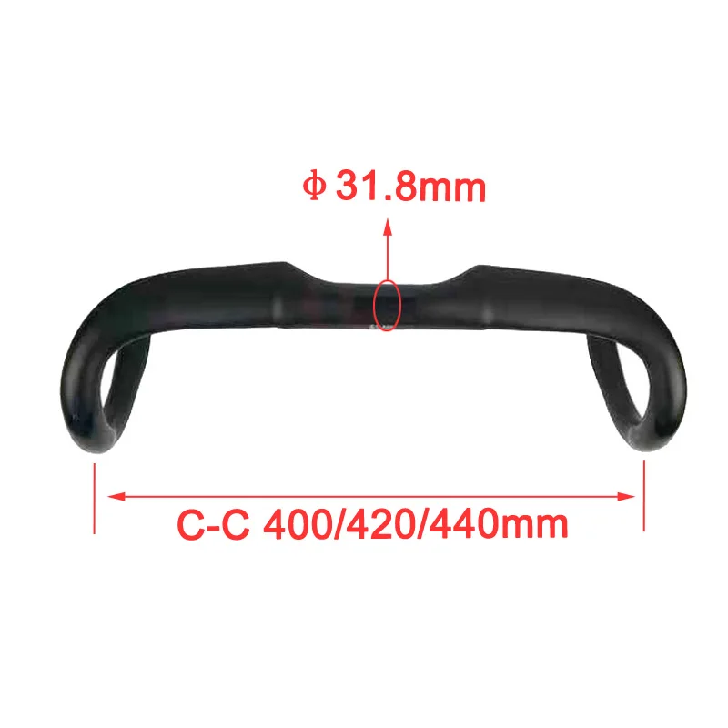 Zniino-カーボンファイバーロードバイクハンドルバー,ロゴなし,マット