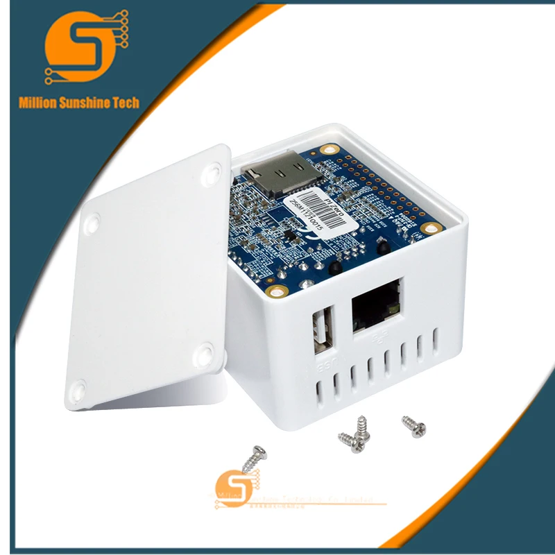 Koop Oranje Pi Nul Set4 oranje Pi Zero512MB + Beschermende Witte Case H2 Quad Core Open source development board voorbij Raspberry Pi