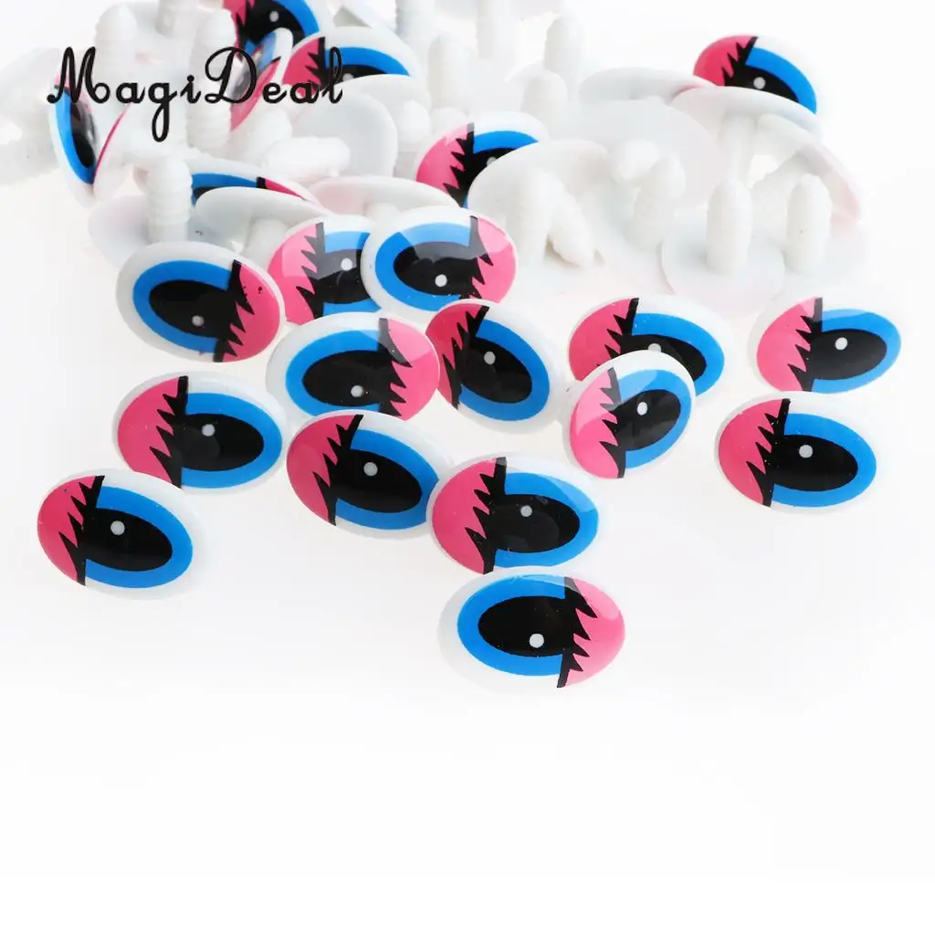 50Pcs Plastic 22*14mm Cartoon Safety Eyes For DIY Animal Scrapbooking Bear Plush Stuffed Toys w/ Washer