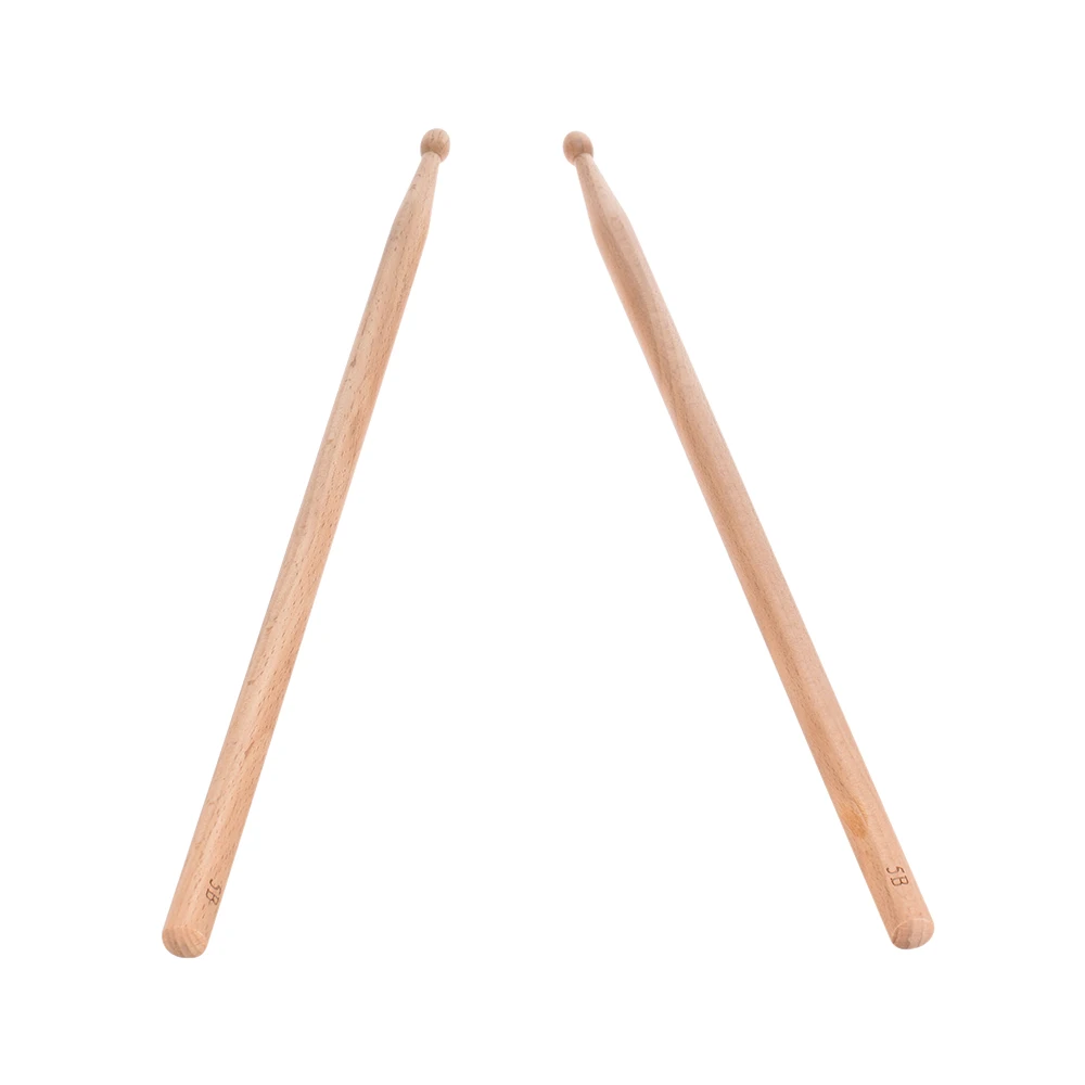 Pair of 5B Drumsticks Sticks Wave shape Wood Tip Percussion Accessories