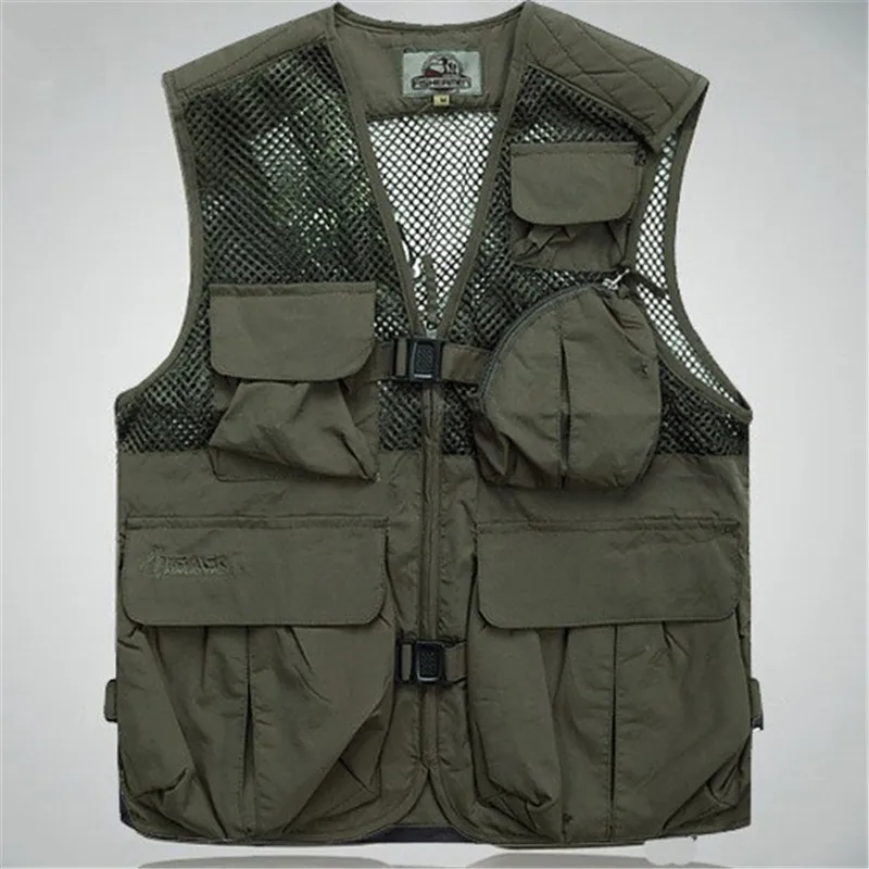 Green Men's Work Vest Waistcoats For Men Working Photography Vest Men's