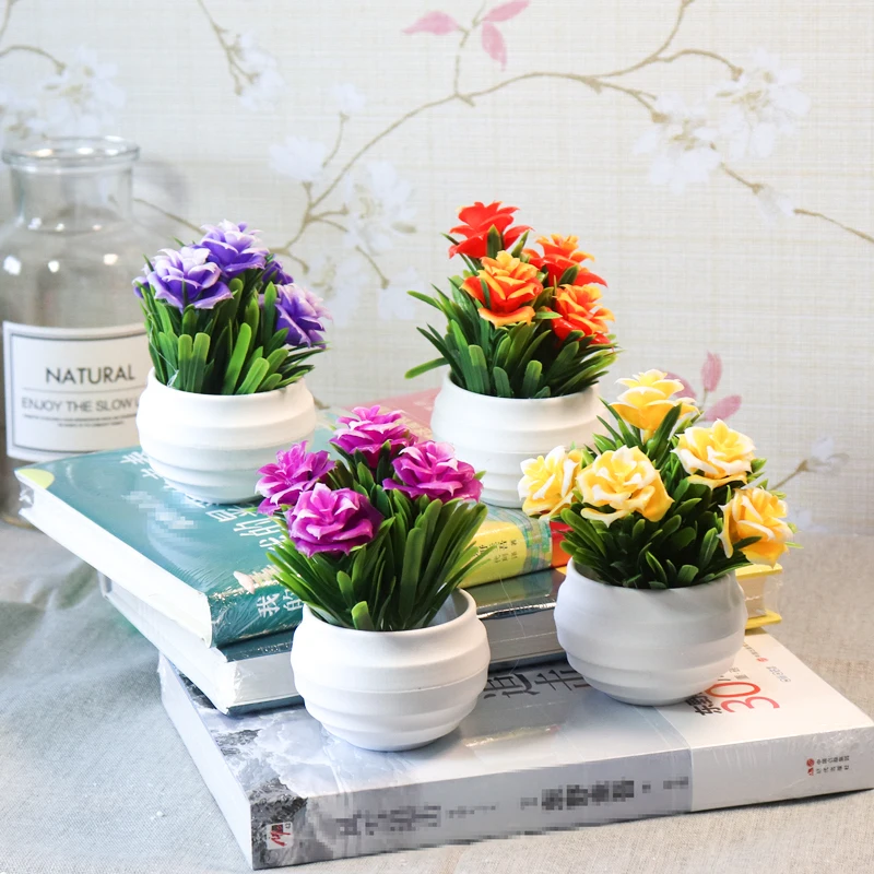 Zinmol Small Artificial Plants Decorative Flowers Mini Potted Bonsai home decoration office balcony decorate 1 set(plants+vase) Zinmol Small Artificial Plants Decorative Flowers Mini Potted Bonsai home decoration office balcony decorate 1 set(plants+vase)