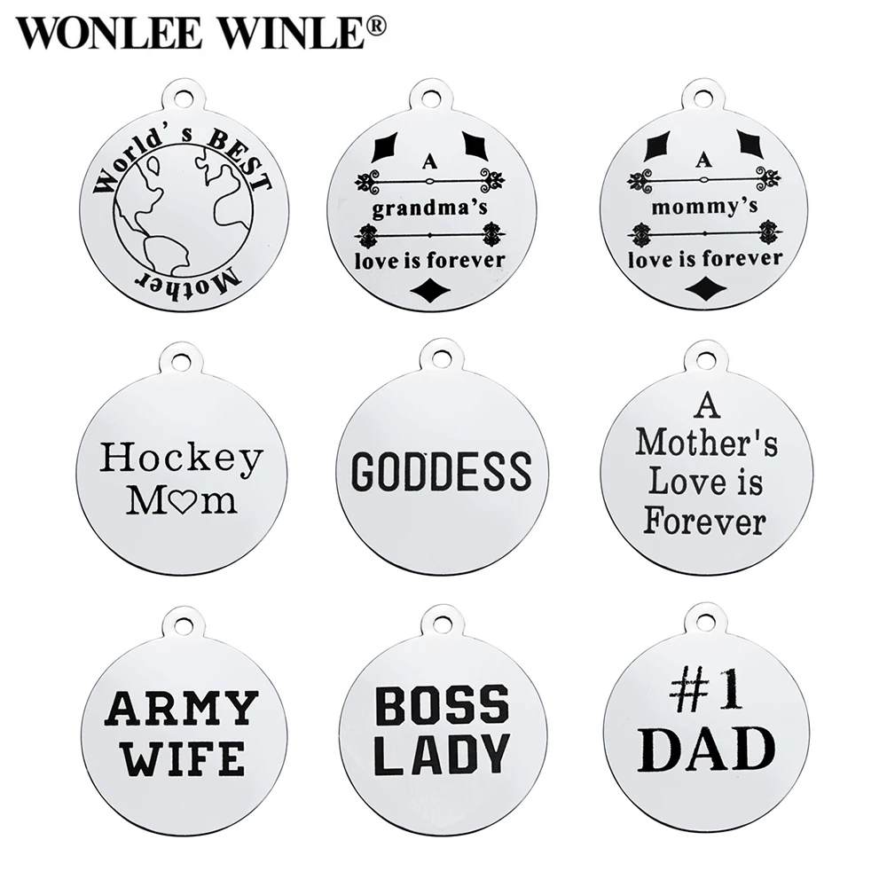 Wonlee Winle 316l из нержавеющей стали для всей семьи Вдохновляющие буквы круглые