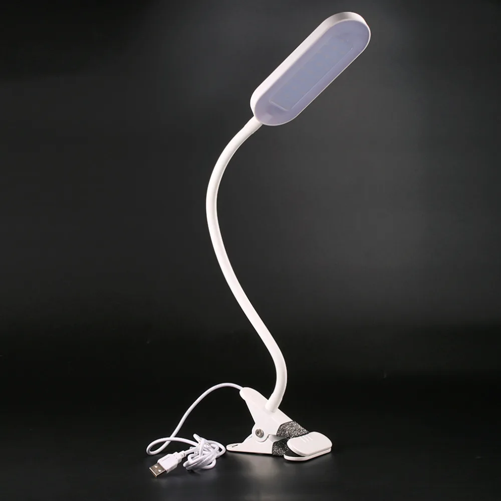 

USB Rechargeable LED Reading Lamp Eye Protection Desk Light with Clip 3-level Dimmable Adjustable Table Lamps