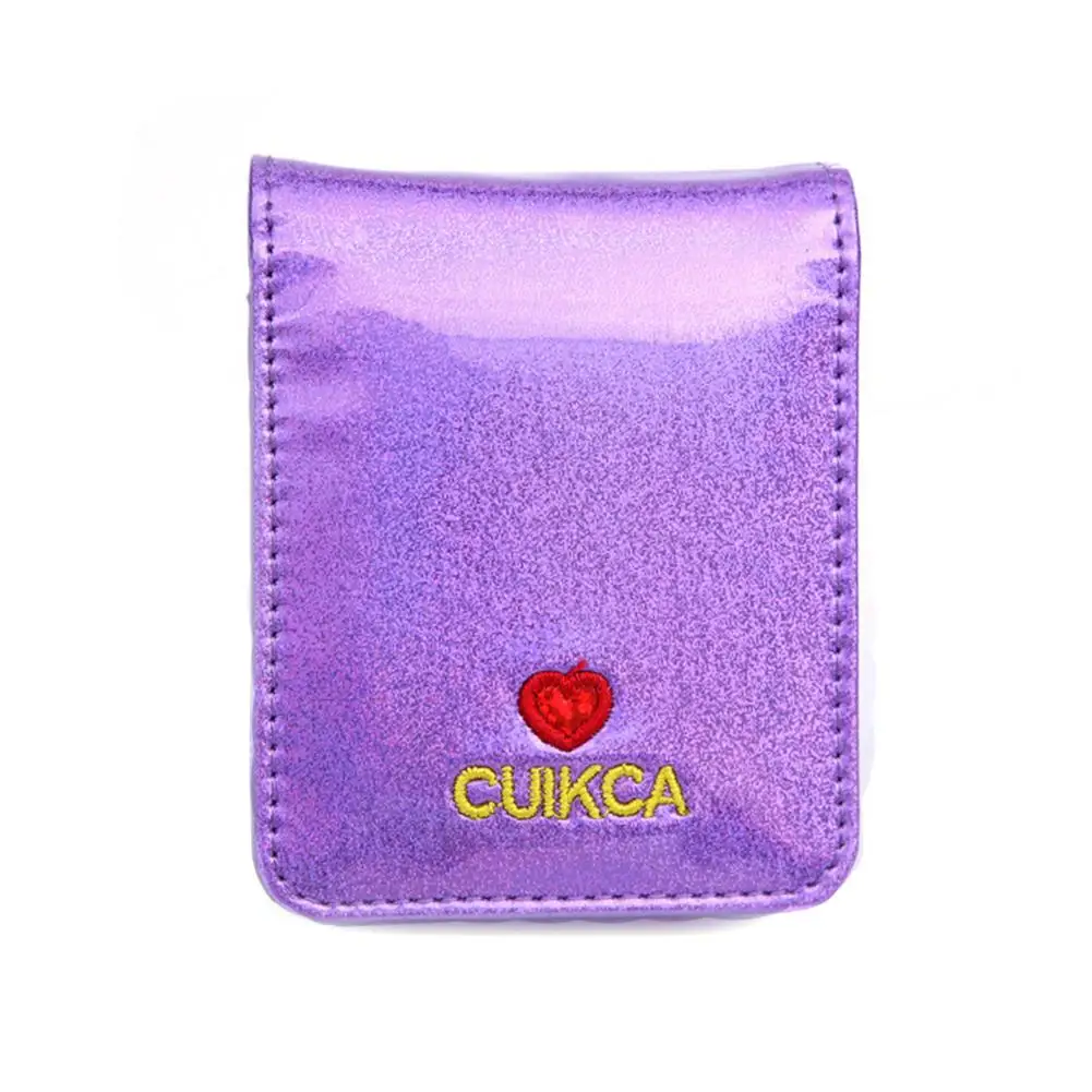 

Cosmetic Bag Innovative Portable PU Heart Shape Embroidered Mini Lipstick Makeup Box Pocket Mirror