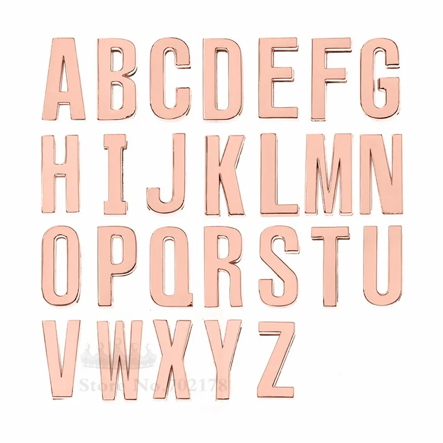 

Big size Slide Charms Letters Rose gold 30mm A-Z Slide letters 10pcs DIY Accessories fit Wristband & Bracelet pet collar SLT047
