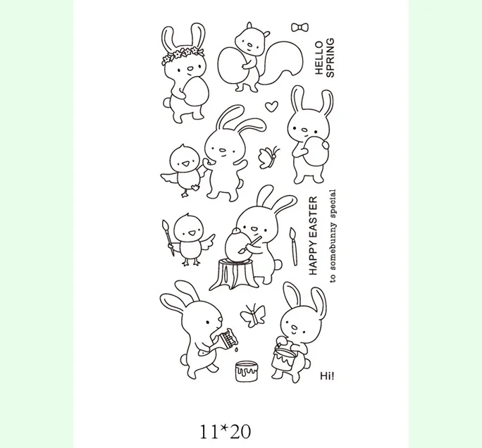 

Rabbit Transparent Clear Stamps for DIY Scrapbooking/Card Making/Kids Christmas Fun Decoration Supplies