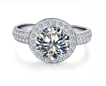 

Sterling Gold 14K 585 Ring Bonzer 2Ct Real Moissanite Wedding Ring AU585 Fine Wedding Jewelry OEM Customize Retail&wholesale